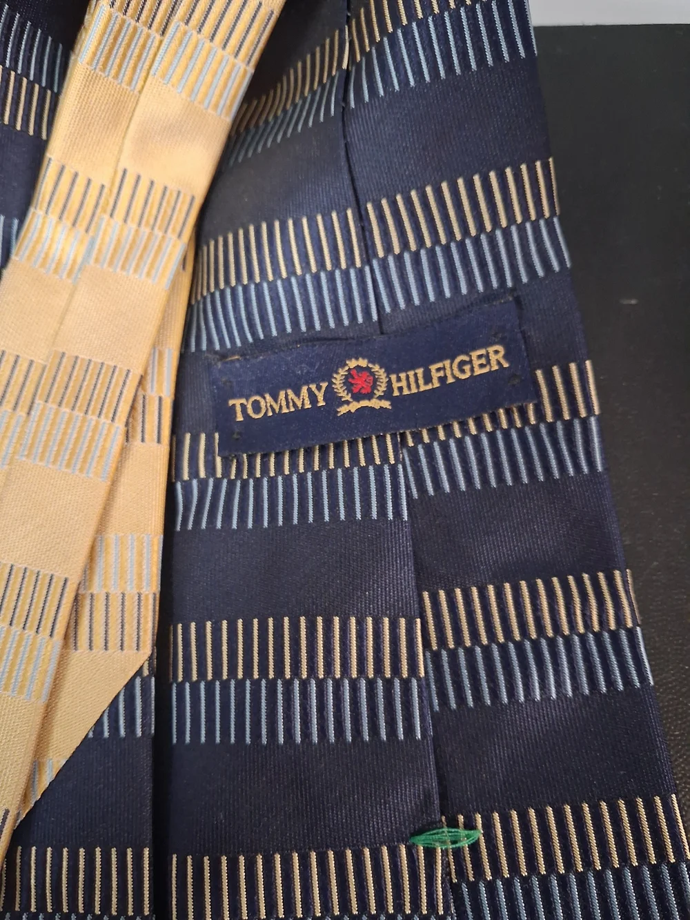 Tommy Hilfiger Cream Plaid & Navy Striped Men's Tie Duo